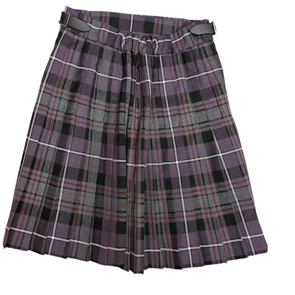 JAMES PRINGLE WEAVERS Kilt Youth 7 to 8 yrs Scotland adjustable purple wool kids - Picture 2 of 9